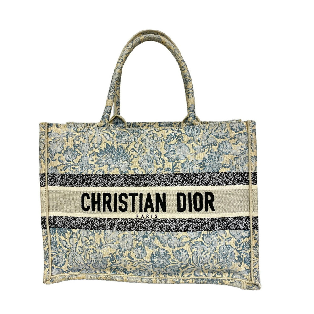 Christian Dior Book Tote Canvas Bag, Light Blue, Women's, P3563378